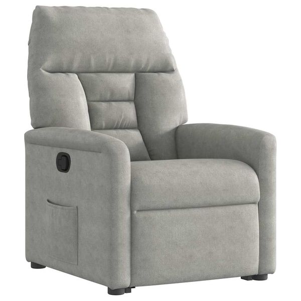 vidaXL Fauteuil inclinable gris clair tissu microfibre