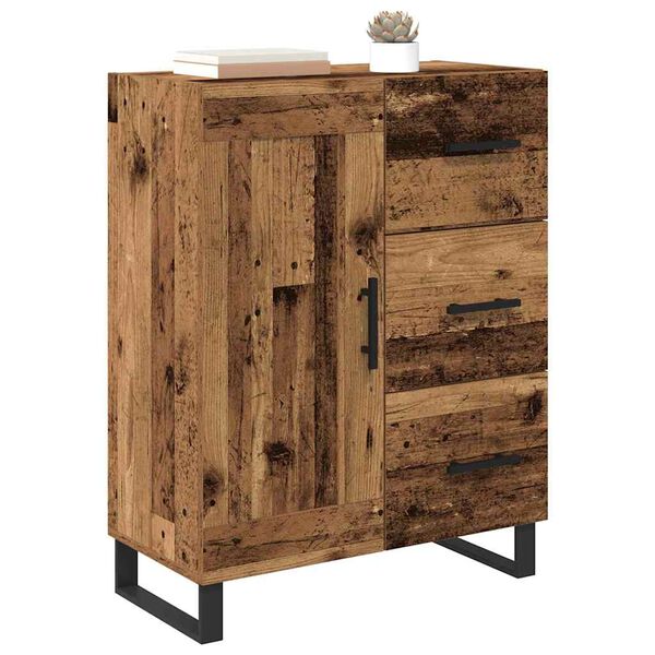 vidaXL Buffet Bois Ancien 69,5 x 34 x 90 cm Bois d'ing&eacute;nierie et fer