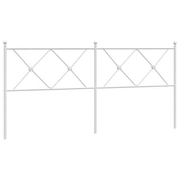 vidaXL T&ecirc;te de lit de remplacement m&eacute;tal blanc 180 cm