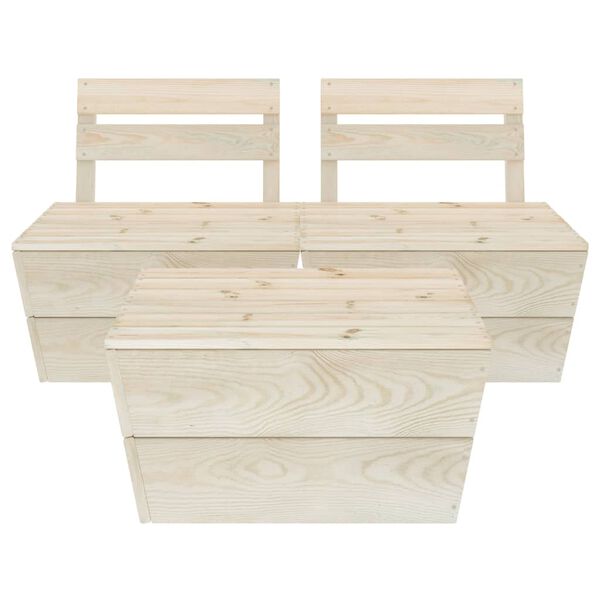vidaXL Salon de jardin palette 3 pcs Bois d'épicéa imprégné