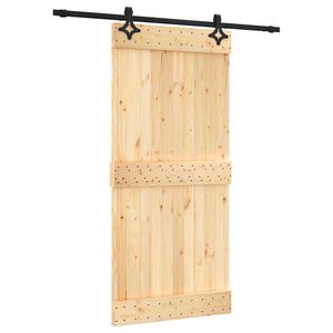 vidaXL Porte coulissante 95 x 210 cm Bois de pin massif (non trait&eacute;)