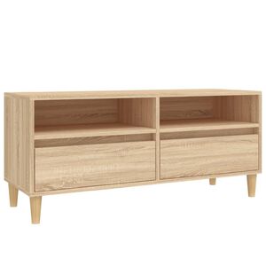 vidaXL Meuble TV ch&ecirc;ne sonoma 100x34,5x44,5 cm bois d'ing&eacute;nierie