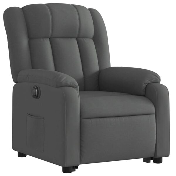 vidaXL Fauteuil inclinable &eacute;lectrique gris fonc&eacute; tissu