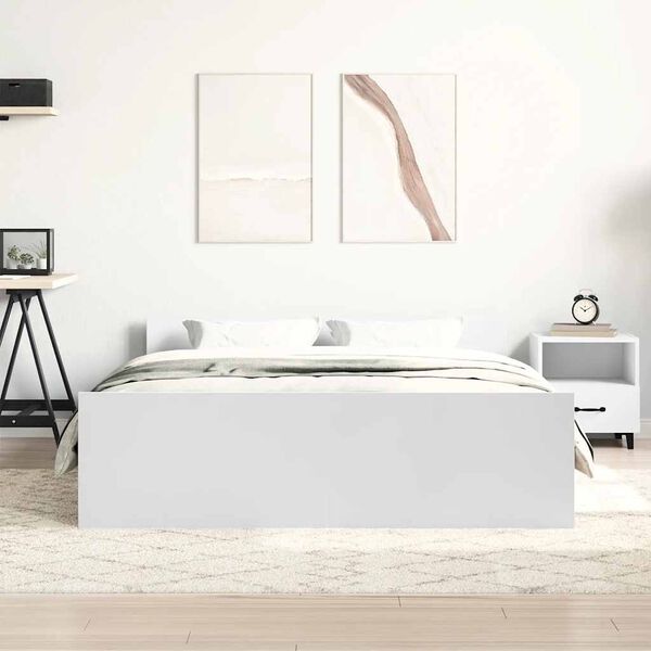 vidaXL Cadre de lit sans matelas blanc 150x200 cm