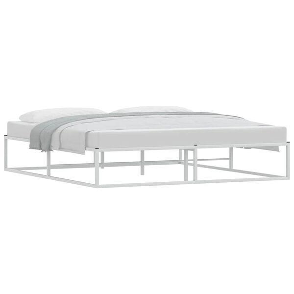 vidaXL Cadre de lit sans matelas blanc 180x200 cm m&eacute;tal