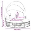 vidaXL Lit de repos d'extérieur avec auvent et coussins résine tressée