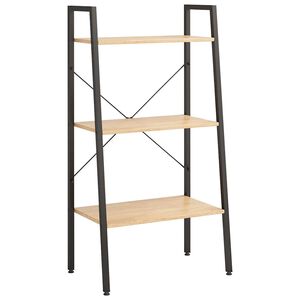 vidaXL &Eacute;tag&egrave;re sur pied 3 niveaux Marron clair et noir 56x35x108 cm