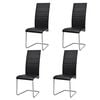 vidaXL Chaises &agrave; manger cantilever lot de 4 noir similicuir