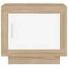 vidaXL Table basse blanc et ch&ecirc;ne sonoma 51x50x45 cm bois d'ing&eacute;nierie