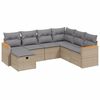 vidaXL Salon de jardin avec coussins 7pcs m&eacute;lange beige r&eacute;sine tress&eacute;e
