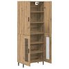 vidaXL Haut Armoire 2 pcs Bois Ancien Bois Agglom&eacute;r&eacute; et Verre