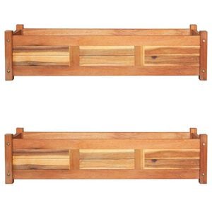vidaXL Lits sur&eacute;lev&eacute;s de jardin 2 pcs Bois d'acacia 100x30x25 cm