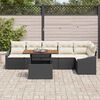 vidaXL Ensemble de canap&eacute; de jardin 7 pcs Noir Poly rotin