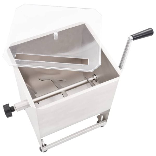 vidaXL M&eacute;langeur de viande avec bo&icirc;te de vitesse Argent&eacute; Inox