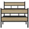 vidaXL Cadre de lit en métal sans matelas chêne sonoma 75x190 cm