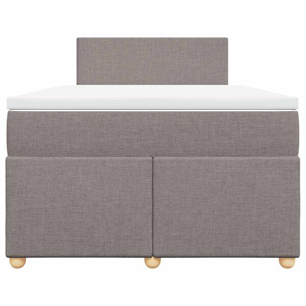 vidaXL Sommier &agrave; lattes de lit avec matelas taupe 120x190 cm tissu