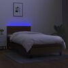 vidaXL Sommier &agrave; lattes de lit matelas et LED Marron fonc&eacute; 100x200 cm
