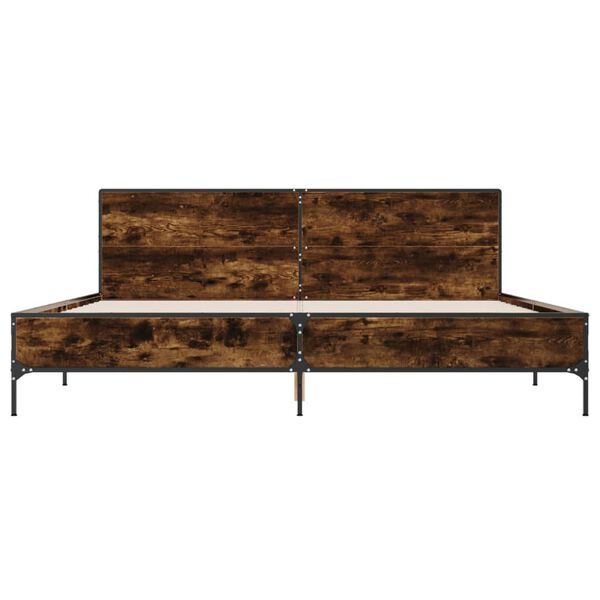 vidaXL Cadre de lit sans matelas ch&ecirc;ne fum&eacute; 180x200 cm