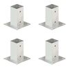 vidaXL Ancres de poteau 4 pcs M&eacute;tal galvanis&eacute; 71 mm