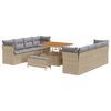 vidaXL Ensemble de canap&eacute; de jardin 11 pc Beige polyrotin
