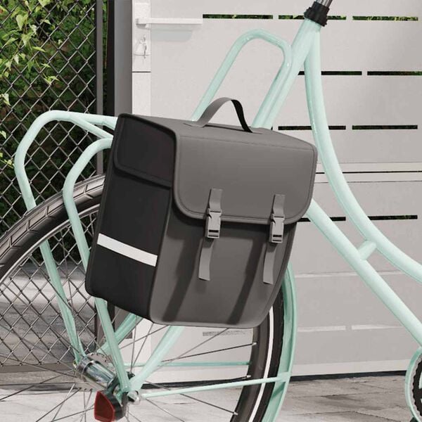 vidaXL Sac de v&eacute;lo simple pour porte-bagages &eacute;tanche 21 L Noir