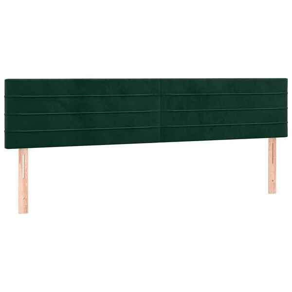 vidaXL T&ecirc;te de lit &agrave; LED Vert fonc&eacute; 160x5x78/88 cm Velours