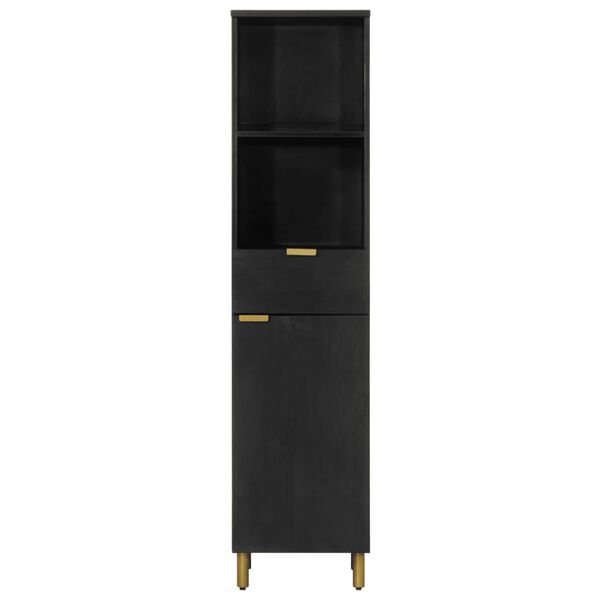 vidaXL Armoire de salle de bain noir 38x33x160 cm bois massif manguier
