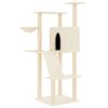 vidaXL Arbre &agrave; chat avec griffoirs en sisal cr&egrave;me 143 cm