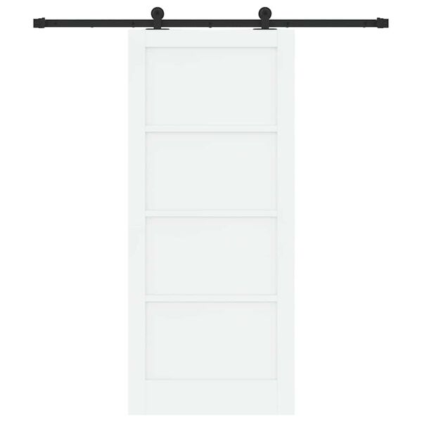 vidaXL Porte coulissante Blanc et Noir 86 x 198,5 cm Pin massif