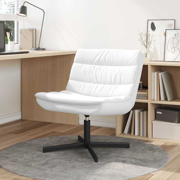 vidaXL Chaise pivotante Blanc 63 x 75 x 76 cm PU