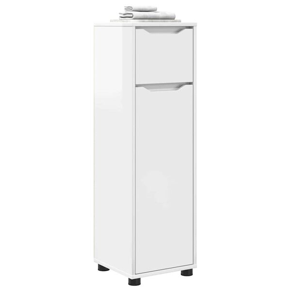 vidaXL Cabinet de salle de bain Blanc brillant 30,5 x 30 x 101 cm