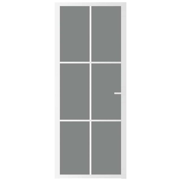 vidaXL Porte int&eacute;rieure 83x201,5 cm Blanc Verre ESG et aluminium