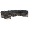 vidaXL Ensemble de canap&eacute; de jardin 10 pc Gris polyrotin
