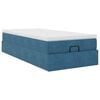 vidaXL Cadre de lit ottoman avec matelas bleu fonc&eacute; 90x200 cm velours