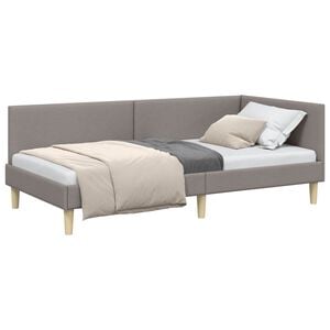 vidaXL Cadre de lit d'angle Taupe 80 x 200 cm Tissu