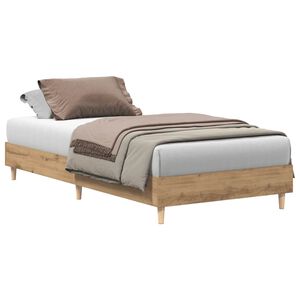 vidaXL Cadre de lit sans matelas ch&ecirc;ne artisanal 90x190 cm