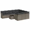 vidaXL Salon de jardin 11 pcs avec coussins gris r&eacute;sine tress&eacute;e