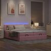 vidaXL Cadre de lit ottoman avec matelas rose 200x200 cm velours