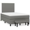 vidaXL Sommier &agrave; lattes de lit avec matelas gris fonc&eacute; 120x190cm tissu