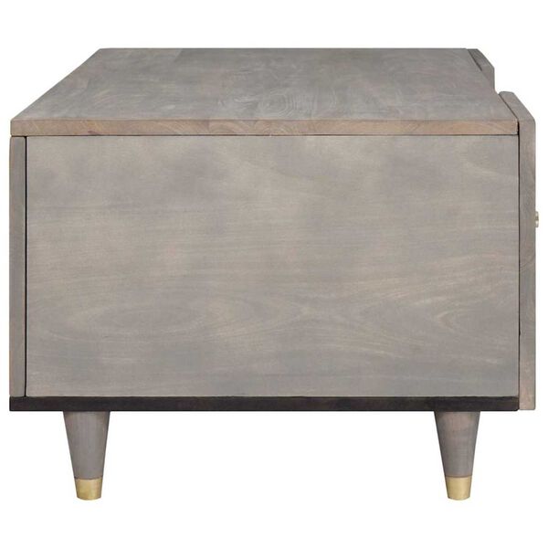 vidaXL Table basse Gris 100 x 54 x 40 cm Bois de mangue massif