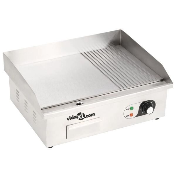 vidaXL Plancha électrique Acier inoxydable 3000 W 54 x 41 x 24 cm
