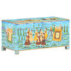vidaXL Bo&icirc;te de rangement peinte &agrave; la main 80x40x40cm Bois de manguier