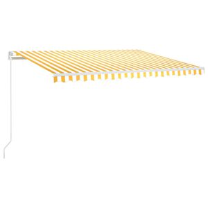 vidaXL Auvent manuel r&eacute;tractable avec LED 400x300 cm Jaune et blanc