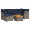 vidaXL Salon de jardin avec coussins 7 pcs gris r&eacute;sine tress&eacute;e