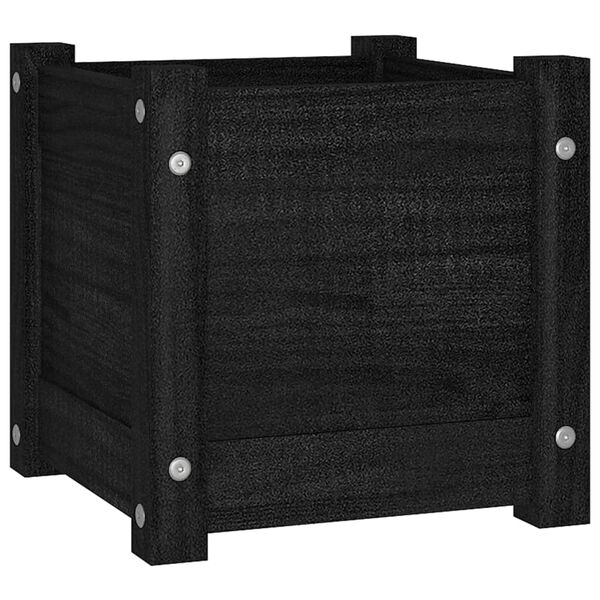 vidaXL Jardinière d'extérieur Noir 31x31x31 cm Bois de pin massif