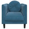 vidaXL Fauteuil avec coussin bleu velours