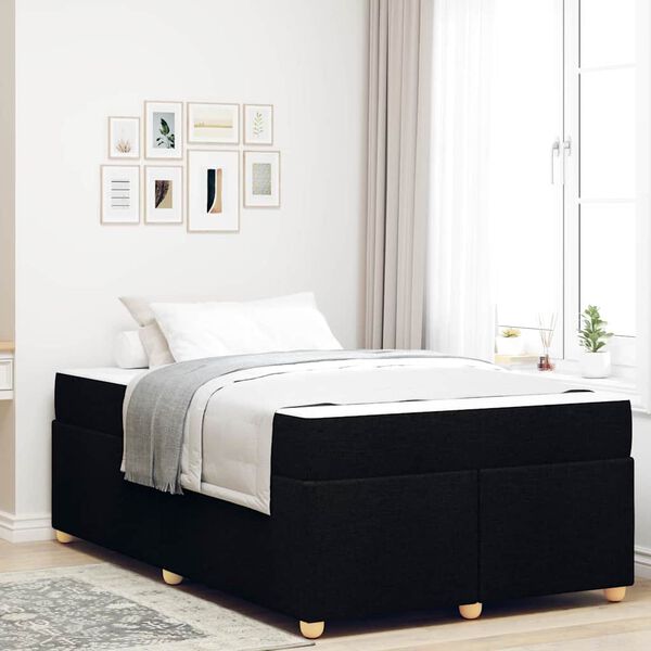 vidaXL Cadre de lit avec matelas Noir 120 x 190 cm tissu