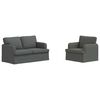 vidaXL Ensemble de Canap&eacute;s 2 pcs Gris fonc&eacute; 144 x 80 x 85 cm tissu