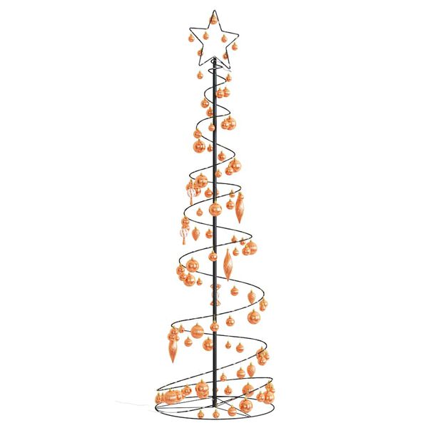 vidaXL Sapin de No&euml;l &agrave; LED avec boules 120 LED blanc chaud 180 cm