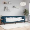 vidaXL Lit de jour avec matelas bleu 100x200 cm velours